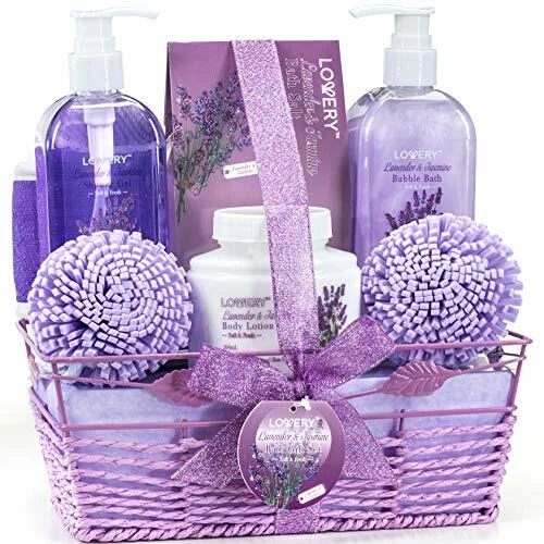 Home Spa Gift Baskets For Women - Bath and Body Spa Set in Lavender Jasmine - Picture 1 of 7