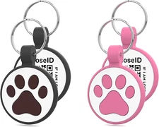 QR Code Cat Tag - Profile, Emergency, Silicone - Small Breeds -Black & Rose