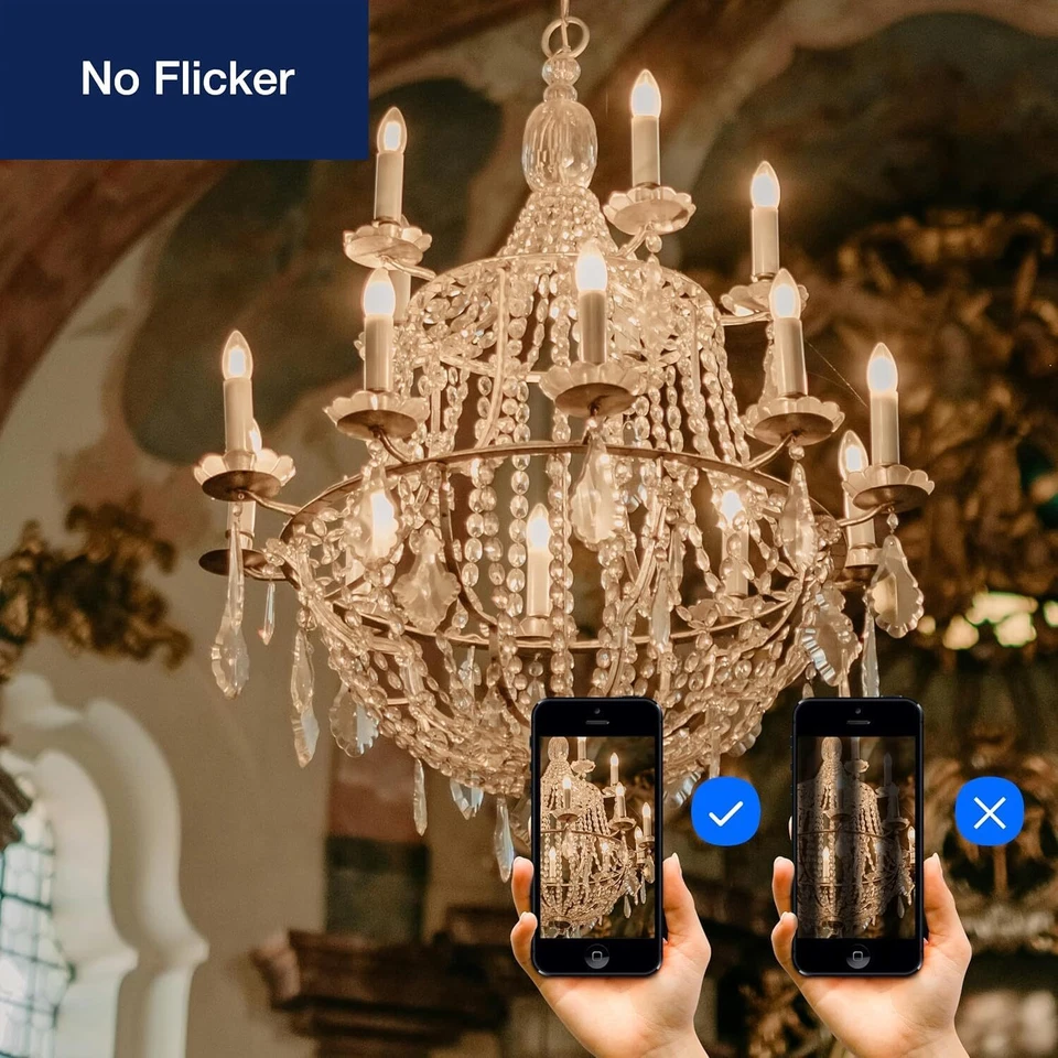 4Pack LED Chandelier Filament Light Bulb, 4W(40W), 3000K, 350LM, B11 - Image 2 of 4