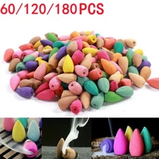 Backflow Incense Burner Cones Flower Flavor Smoke Bullet Cone 60/120/180Pcs Set