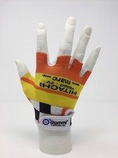 Hitachi Team Replica Cycling Gloves, Vintage, Retro Cycling Gloves
