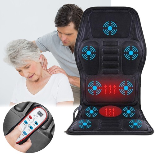 New 9 Mode Massage Seat Cushion with Heat Back Massager Chair for Home Car 12v