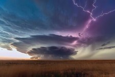 Landscape nature storm plains lightning clouds overcast Custom Gaming Mat Desk
