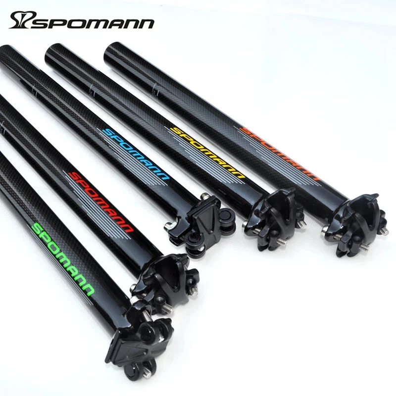 Tija de sillín de carbono MTB tubo de asiento de bicicleta de carretera desplazado 0 grados 27,2/30,8/31,6 * 350 mm Foto 3 de 4