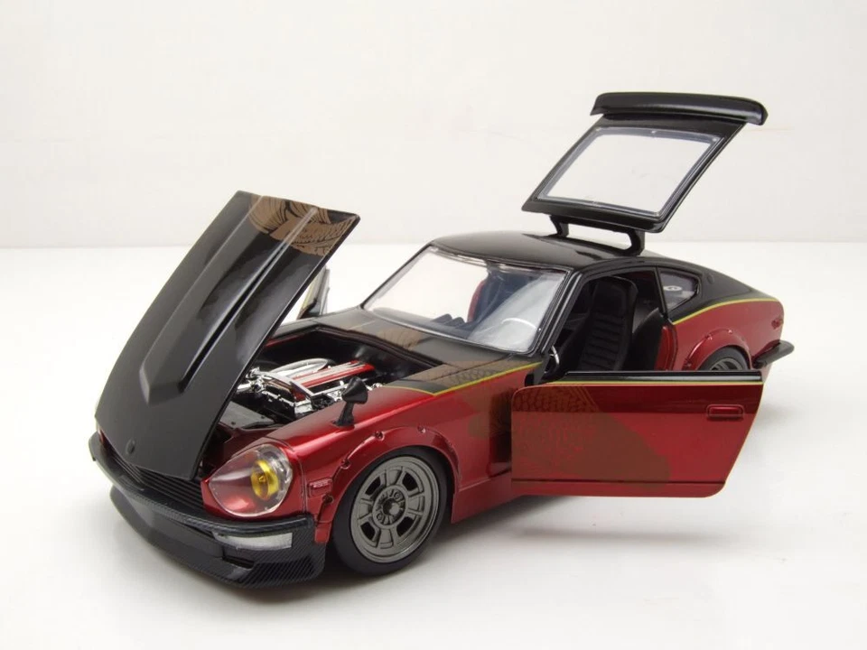 Datsun 240Z 1972 Nero Rosso Quasi & Furious Modellino Auto 1:24 Jada Toys - Immagine 4 di 4