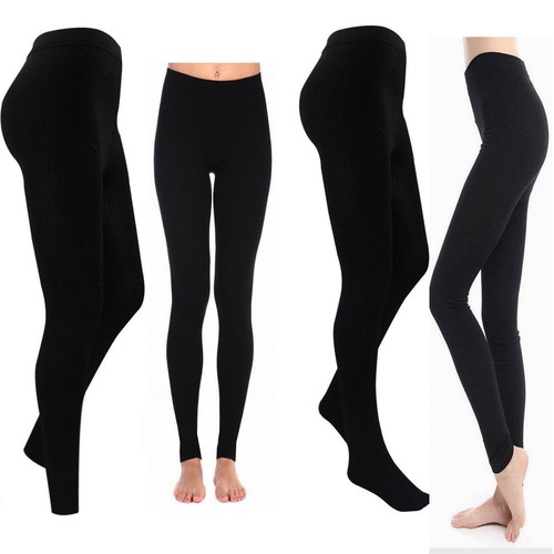 Collant o leggings Da Donna Completo Piede Collant Termico Termico Leggings  Nero | eBay
