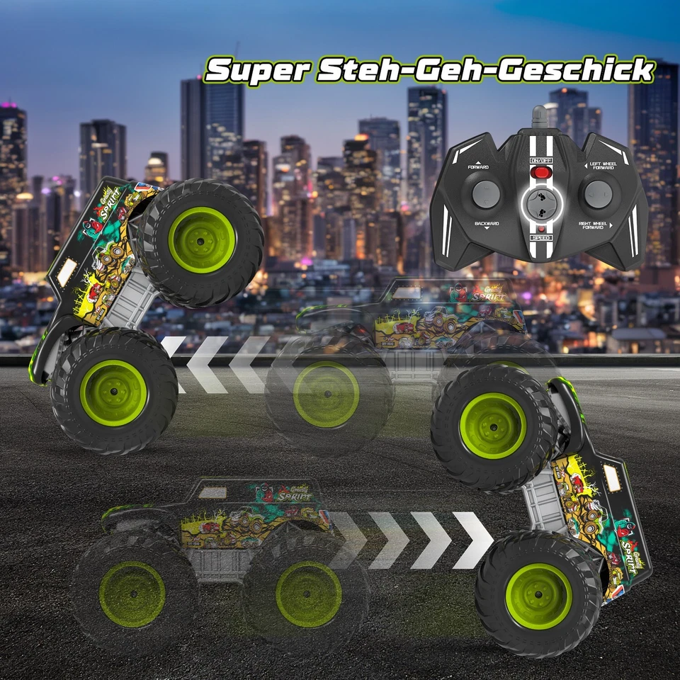 Monster Truck Ferngesteuert mit Licht 360°Drehung Ferngesteuertes Auto - Bild 3 von 4