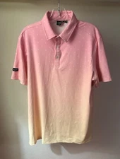 Sunday Swagger Polo Golf Shirt Men's MEDIUM neon pink Hawaiian Stretch