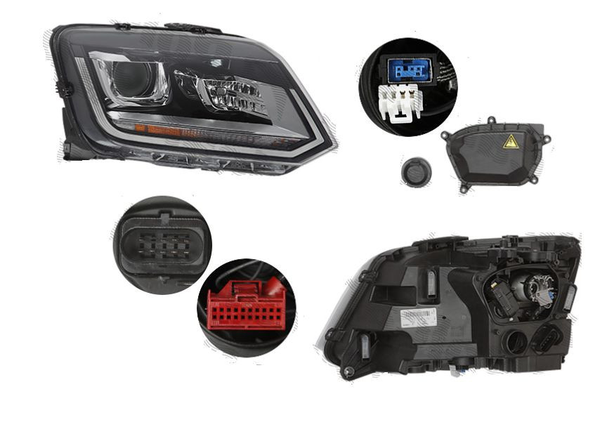 VW Volkswagen Amarok Headlights Bi Xenon LED GENUINE PAIR (Left