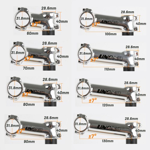 UNO 7° 17° 35° Bike Stem 31.8*60-130mm MTB Mountain Road Bicycle Handlebar Stem - Picture 36 of 75
