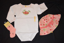 Gymboree SWEET CHERRIES Top  Floppy Sun Hat  Socks 3pcs NWT 12-18 or 18-24 m