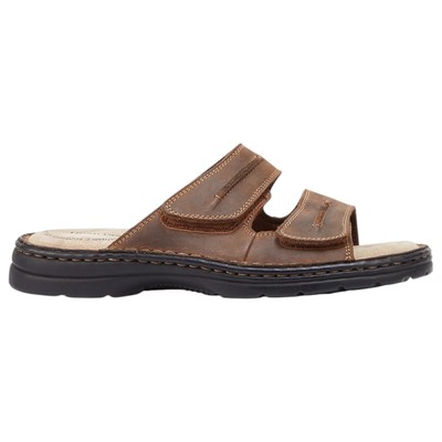 Mens Hush Puppies Slider Brown Sandals Slip On Leather Summer Shoes