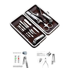 12-Piece Luxury Manicure Pedicure Kit with Travel Case - Professional Grooming