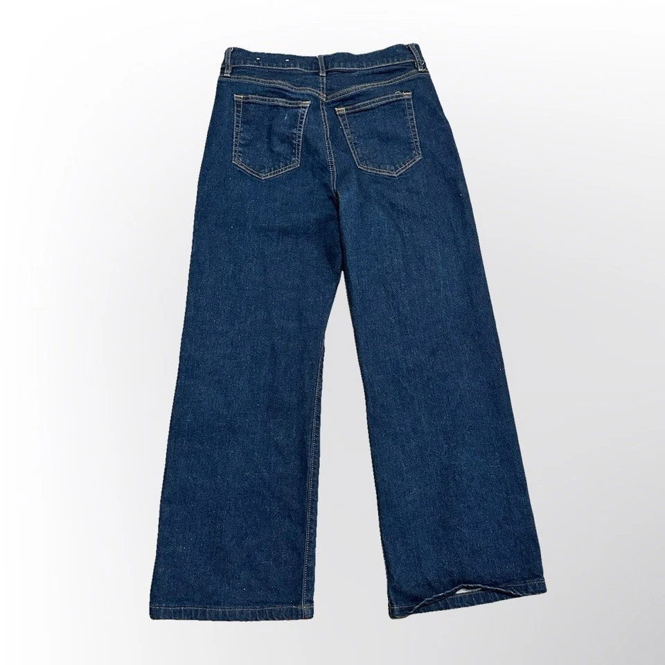 LOFT Outlet Women's Size 4 High Rise Wide Leg Dark Wash Denim Jeans - Image 2 of 4