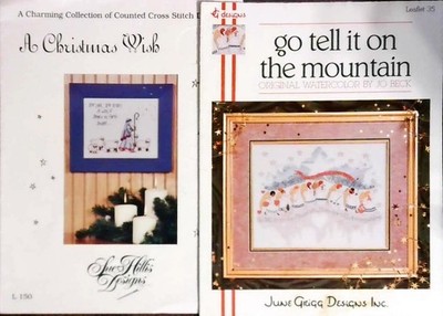 2  cross stitch A Christmas Wish sue hillis designs & Go Tell it on Mountain
