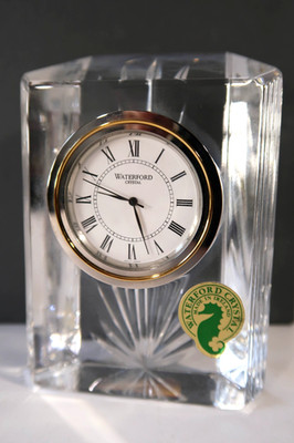 Waterford Crystal Colonnade Small Desk Clock Ireland Marshall Field Vintage NOS
