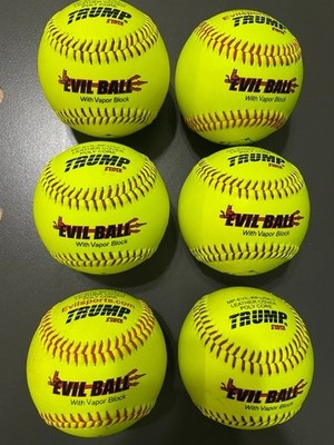 Trump Evil Ball Used Men's Slow Pitch Softballs 6-Pack Leather