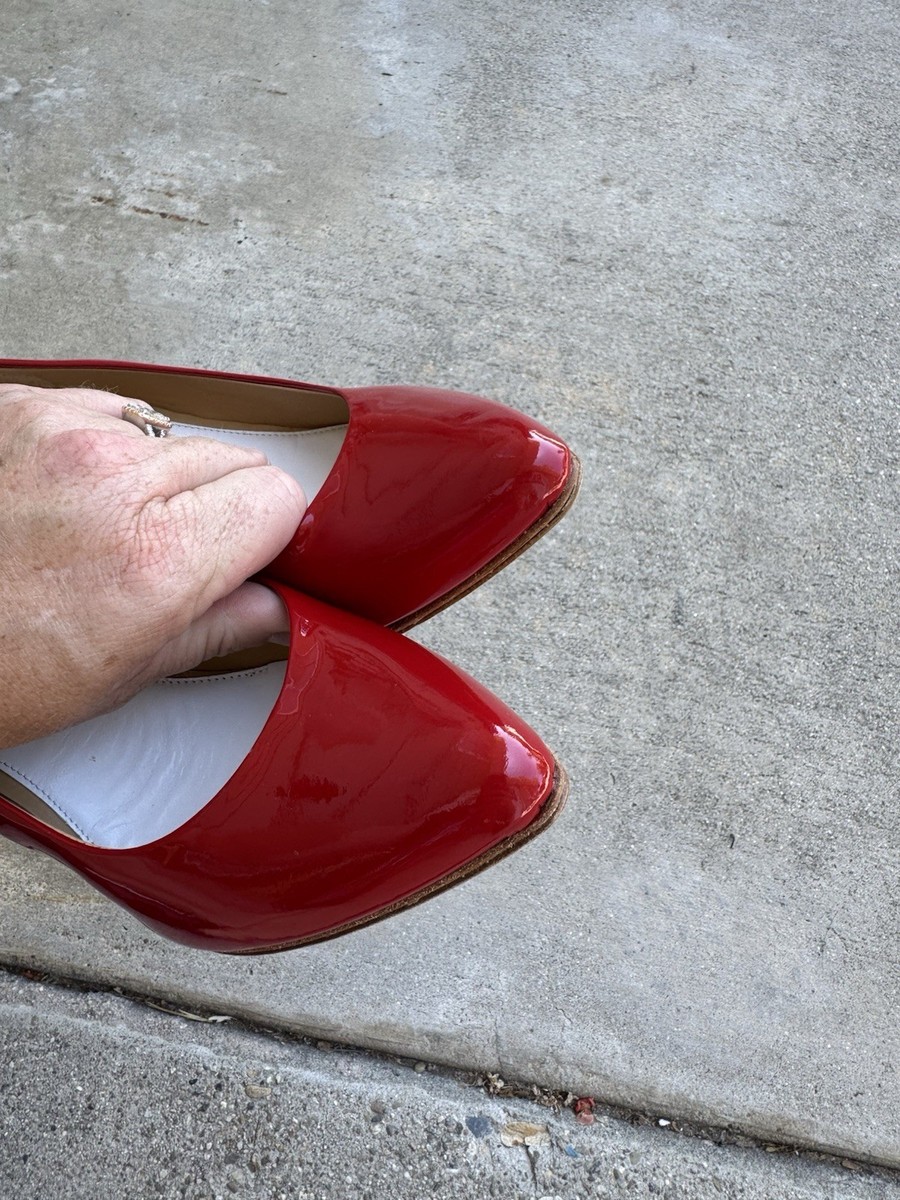 MAISON MARTIN MARGIELA x H&M PLEXI LUCITE CLEAR WEDGE RED PATENT