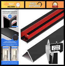 4 Pcs Metal Corner Guards, 1" x 1" x 39.4" L-Shaped Wall Protectors, Black Trim
