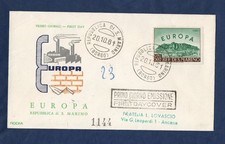 SAN MARINO 1961 EUROPA IN BUSTA PRIMO GIORNO NON PERFETTA (SCRITTA A PENNA)