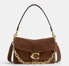 Coach Tabby Chain 30 ShoulderHand Bag BNWT Large Suede Light Brown 3 Straps