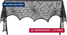 Pangda Halloween Spider Web Mantle Scarf Black, 17.7x98.4inch, Web