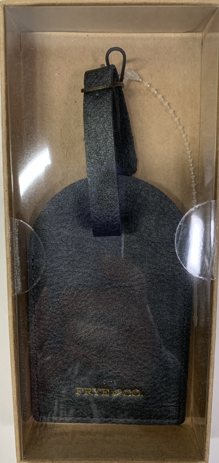 NEW Frye and Co. Luggage Tag Vintage Charcoal Vegan Leather By Frye Set Of 2