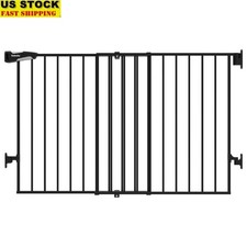 Extra Wide Baby Gate W/ Walk-Through Door Auto-Close Safety Lock Pets Kids New