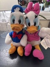 Vintage Donald Daisy Duck Plush Walt Disney World Stuffed Animal Toy Set Of 2