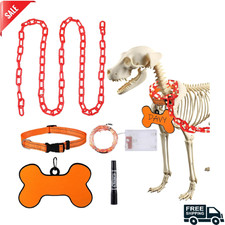 Halloween 7' Skeleton Dog Accessories Giant Decoration with 118" 200 LED Lights