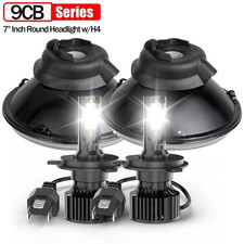 For Ford Deluxe 1939 1940 1941 1942-1951 7 Inch Round Led Headlights Pair Wh4