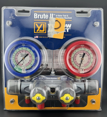 #ad Yellow Jacket Brute II 46011 4 Valve Charging Test Manifold R 22 R 410A $200.00