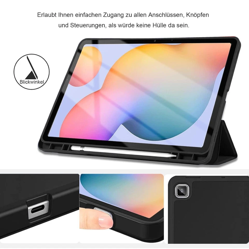 Housse Smart Cover Tablette Anti-rayures Pour Samsung Galaxy Tab, Support - Photo 4/4