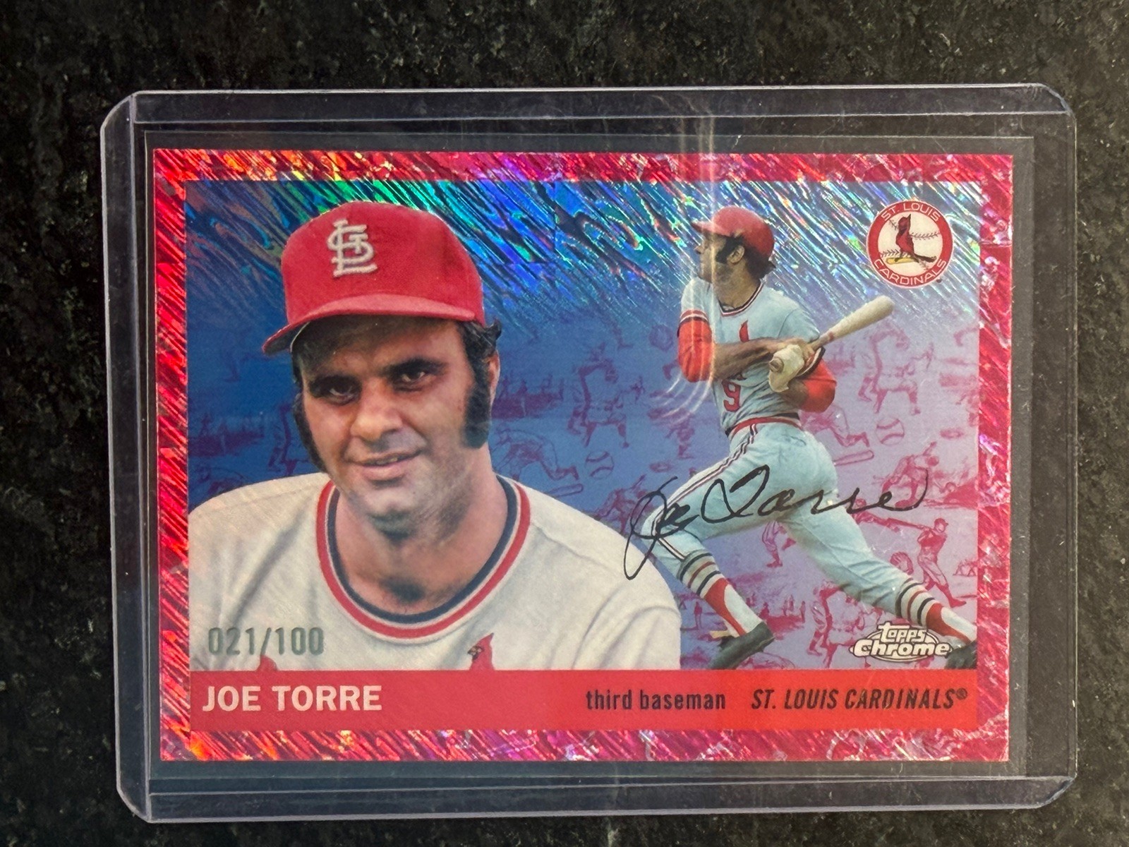 2025 Topps Chrome Platinum - Joe Torre #410 Toile Cream/Fuchsia Shimmer /100