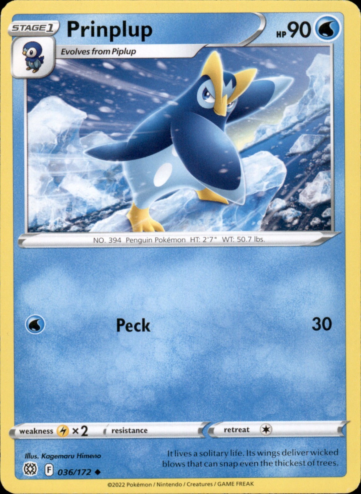 Prinplup 036/172 Uncommon - Pokemon SWSH09: Brilliant Stars