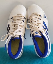 Adidas Pure Hustle Baseball Shoes w/Metal cleats SPG 753001 White & Blue 8 1/2