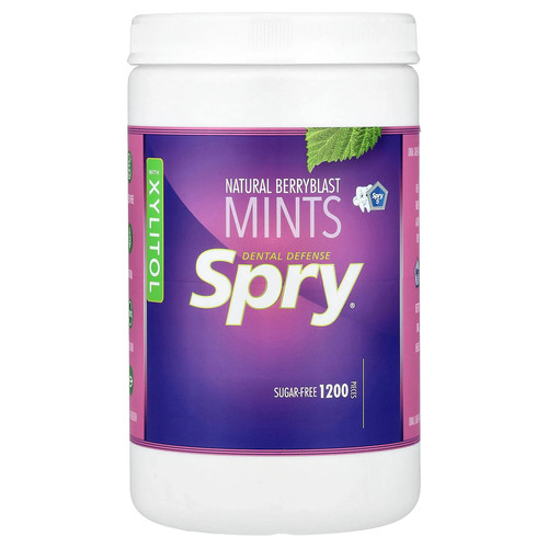 Spry®, Dental Defense Mints With Xylitol, Natural Berryblast, 1,200 Pieces