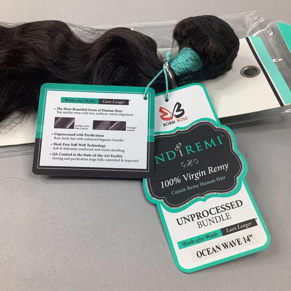 14-дюймовые необработанные натуральные натуральные удлинители для человеческих волос Indi Remi Ocean Wave Virgin - Изображение 4 из 4