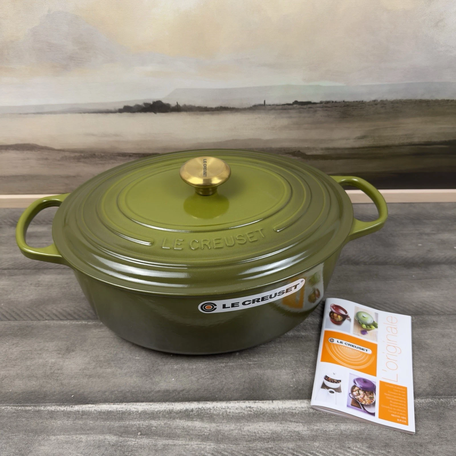Le Creuset Signature Enameled Cast Iron Oval Dutch Oven 8 qt. Olive Scuffed Read