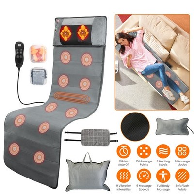 10 Vibration Full Body Electric Massage Mat with Heating Back Massage Mattress