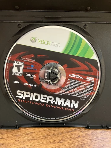 Spider-Man: Shattered Dimensions (Microsoft Xbox 360, 2010) DISK ONLY! Tested!