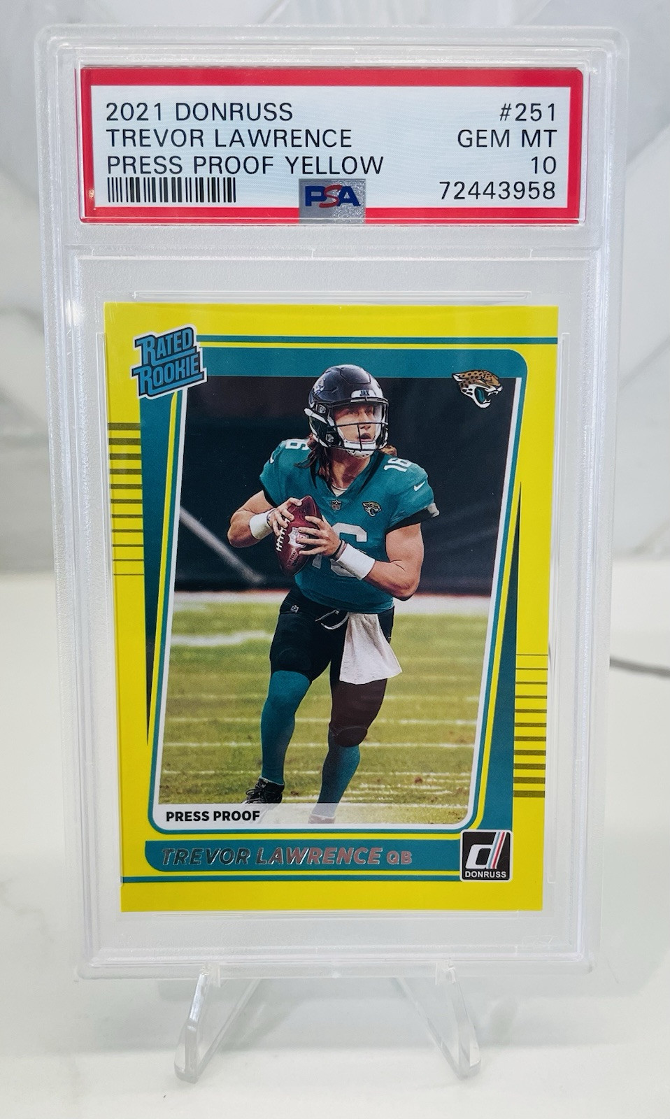 2021 Donruss TREVOR LAWRENCE Press Proof Yellow RC #251 Gem Mint PSA 10 !!