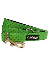 Lime Green  Navy Polka Dots Designer Dog Leash
