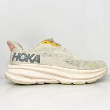 Hoka One One Womens Clifton 9 1127896 VLS Beige Running Shoes Sneakers Sz 9.5 B