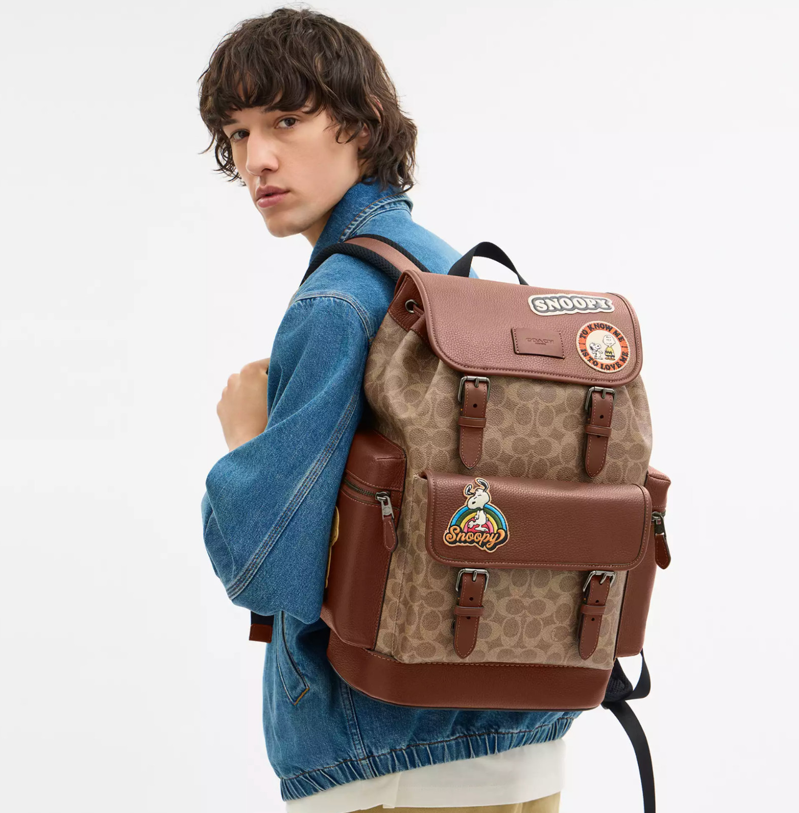 NWT Coach X Peanuts Sprint Backpack In Signature Canvas With Patches CBI44 image 10