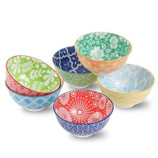 6 Pack Small Ceramic Dessert Bowls 10 Oz Ice Cream Snack Rice Portion Bowls