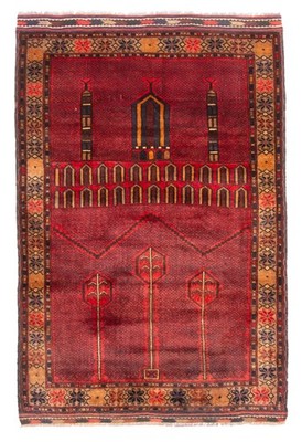 Vintage Oriental Hand-Knotted Carpet 3'1'' x 4'8'' Traditional Wool Area Rug