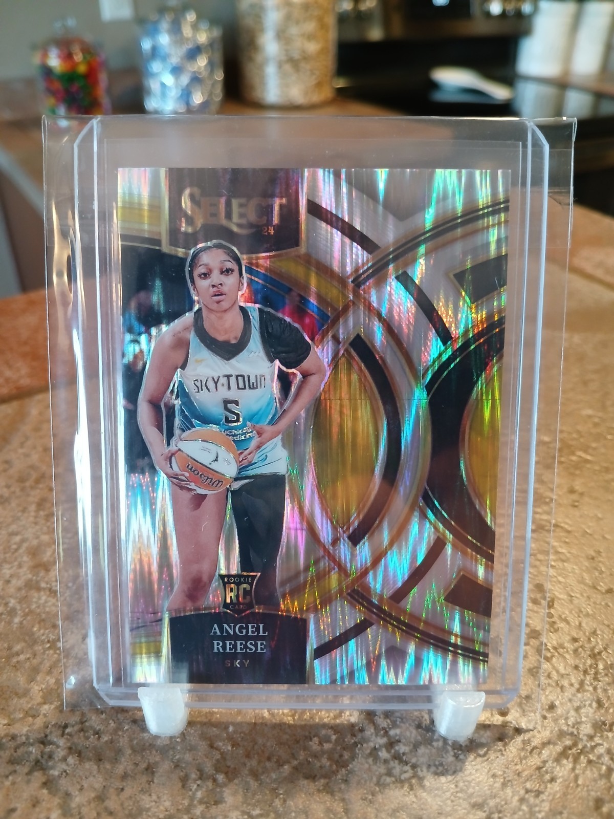 2024 Panini Select WNBA Angel Reese Premier Level Silver Flash Prizm Rookie #147