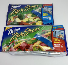 Ziploc Zip 'N Steam Medium Cooking Bags Pack of 10 Large Pack of 3