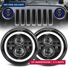 7 inch Led Headlights Round Blue Halo led H6024 Headlight With Hi/Lo Beam DRL Am